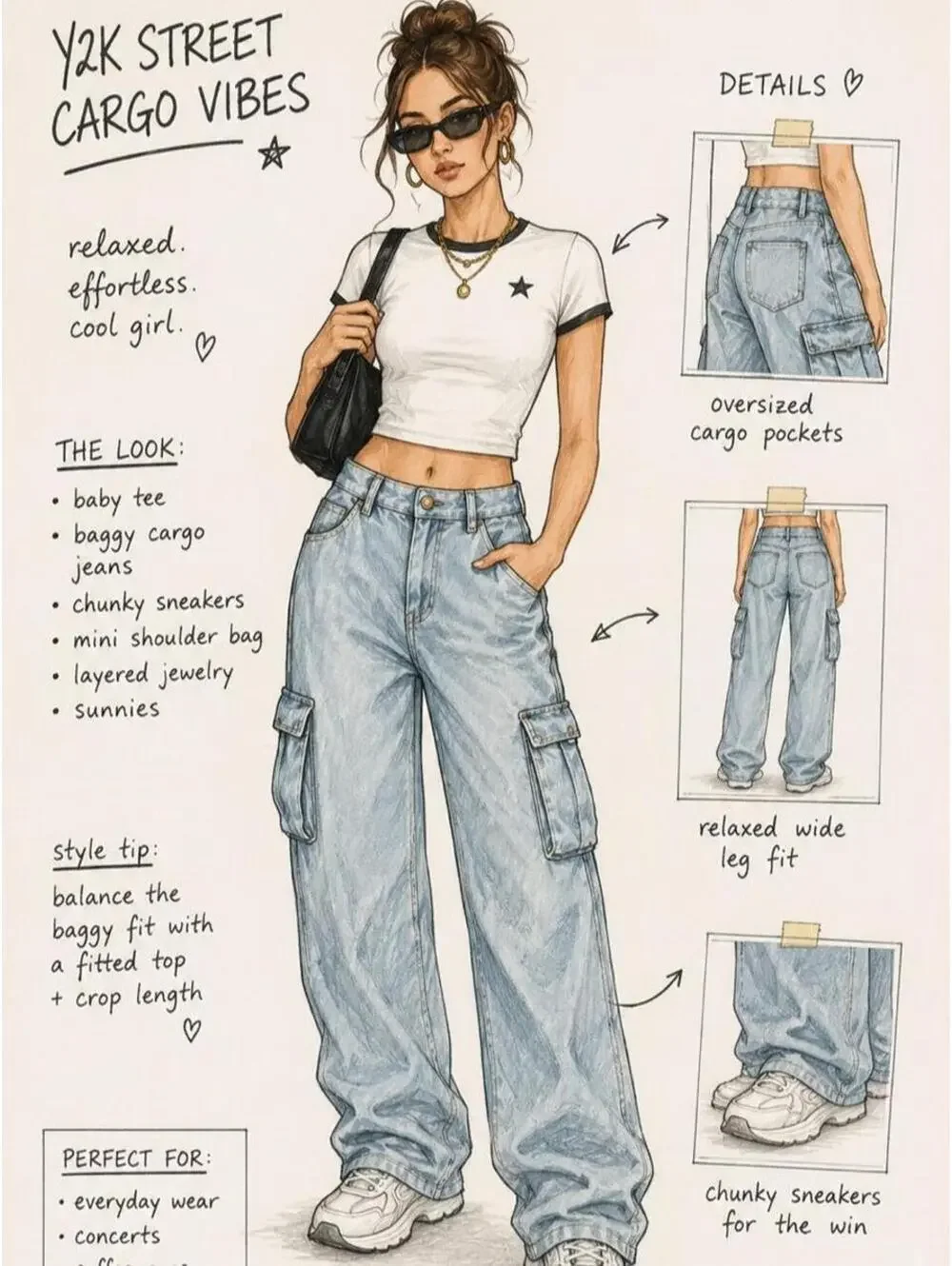 Wild Fable Mid-Rise Baggy Cargo Jeans – Size 00